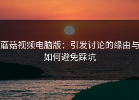 蘑菇视频电脑版：引发讨论的缘由与如何避免踩坑