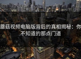 蘑菇视频电脑版背后的真相揭秘：你不知道的那点门道