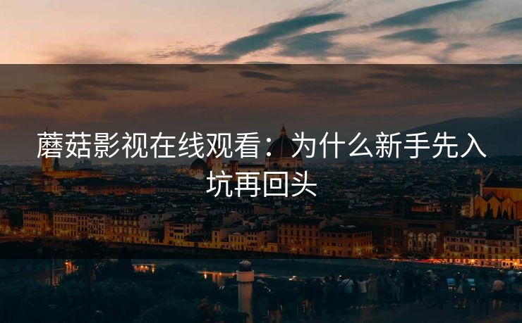 蘑菇影视在线观看：为什么新手先入坑再回头
