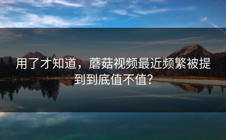 用了才知道，蘑菇视频最近频繁被提到到底值不值？