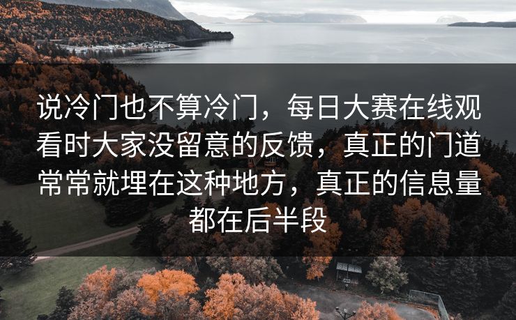 说冷门也不算冷门，每日大赛在线观看时大家没留意的反馈，真正的门道常常就埋在这种地方，真正的信息量都在后半段