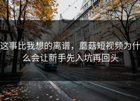 这事比我想的离谱，蘑菇短视频为什么会让新手先入坑再回头