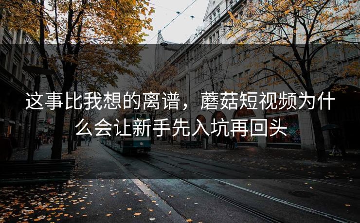 这事比我想的离谱，蘑菇短视频为什么会让新手先入坑再回头