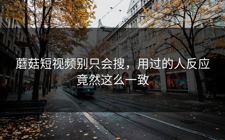 蘑菇短视频别只会搜，用过的人反应竟然这么一致